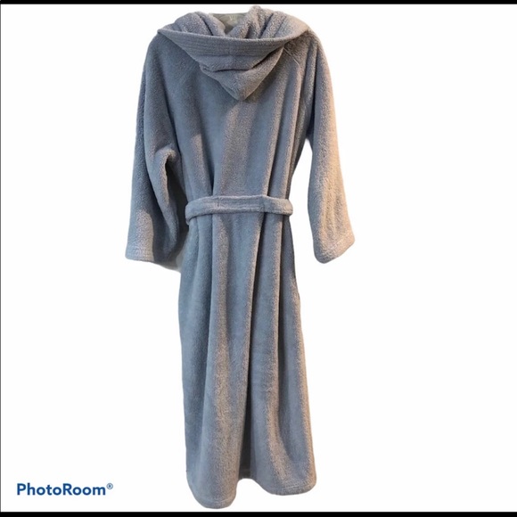 IRelax Unisex Light Blue Hooded Robe Sz Lg - Picture 3 of 11